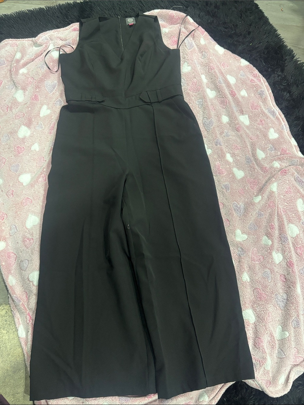 Vince Camuto Black Sleeveless Wide-Leg Jumpsuit
